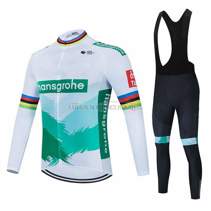 Abbigliamento Ciclismo Bora-Hansgrone Manica Lunga 2021 Bianco Verde